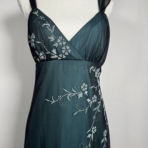 Vintage Trixxi Dress Large 90s Y2k Babydoll Whimsy Fairy Black Beaded Asymetric
